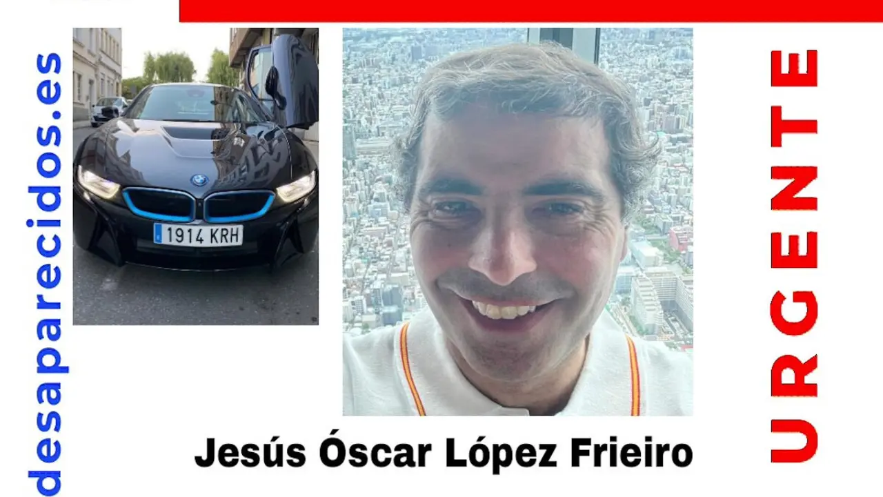 Coche e imagen de Jesús Óscar López Frieiro. SOS DESAPARECIDOS