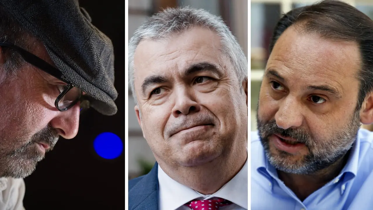 Koldo García, Santos Cerdán y José Luís Ábalos. DP