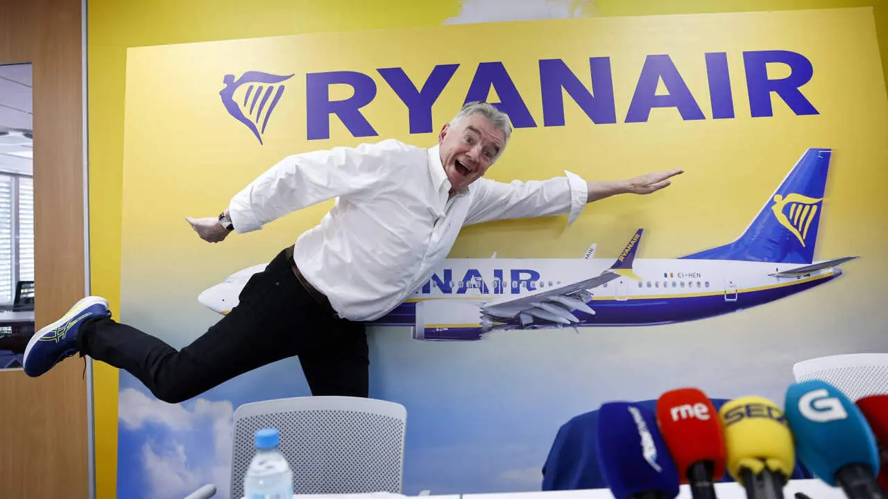 El consejero delegado de Ryanair, Michael O’Leary, en un momento de la rueda de prensa de este miércoles. EFE