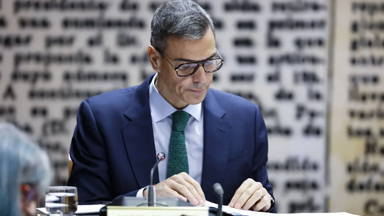 Pedro Sánchez, durante su comparecencia ante la comisión del caso Koldo en el Senado. EFE