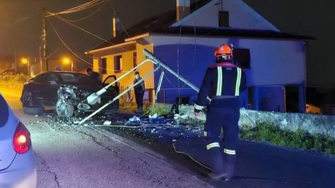 El accidente registrado en Campelo este fin de semana. PC POIO