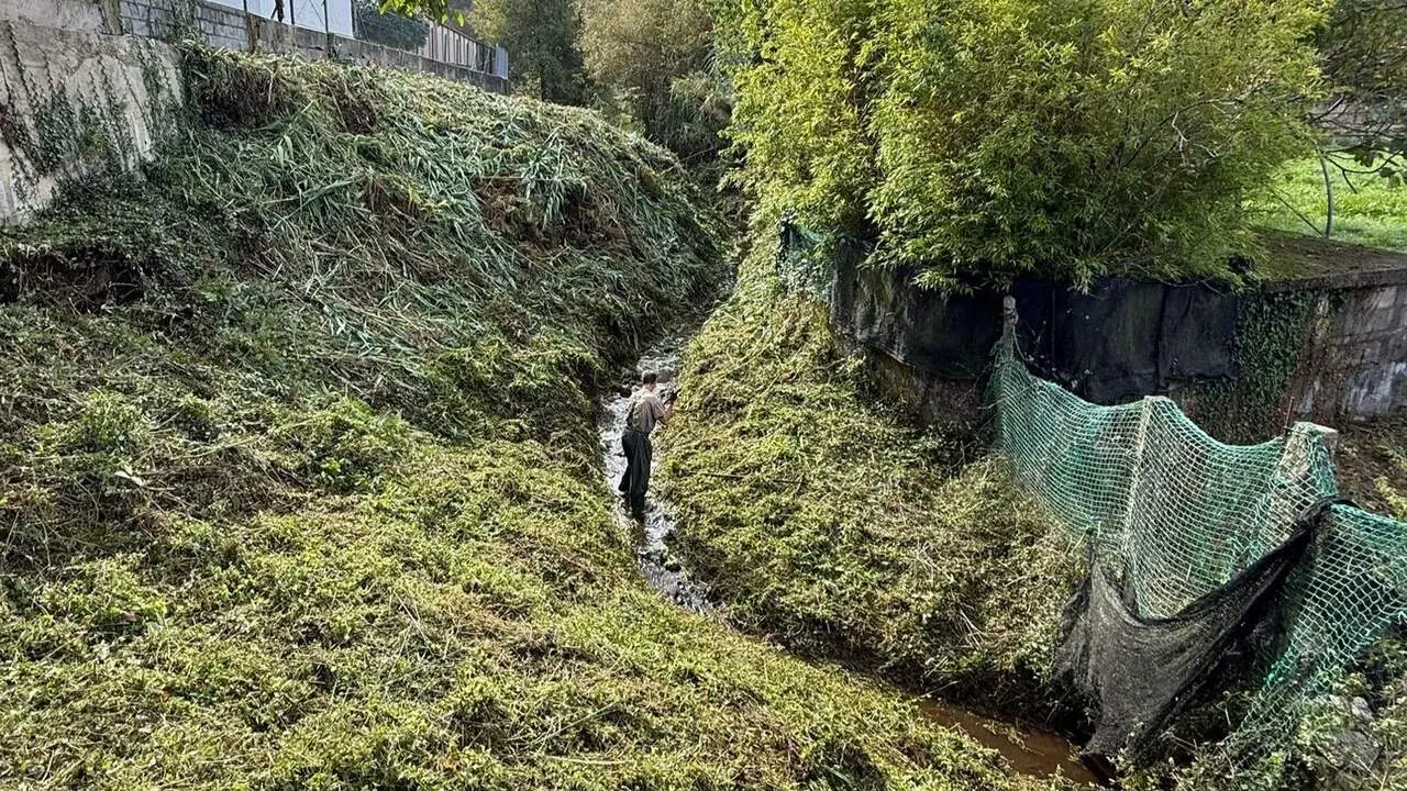 Un operario finaliza la limpieza en uno de los ríos del municipio. DP