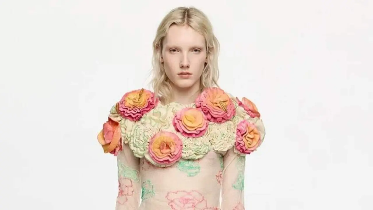 Detalle do traballo da estudante Lucía González para o proxecto de upcycling de Bimba y Palomo. BIMBA Y LOLA