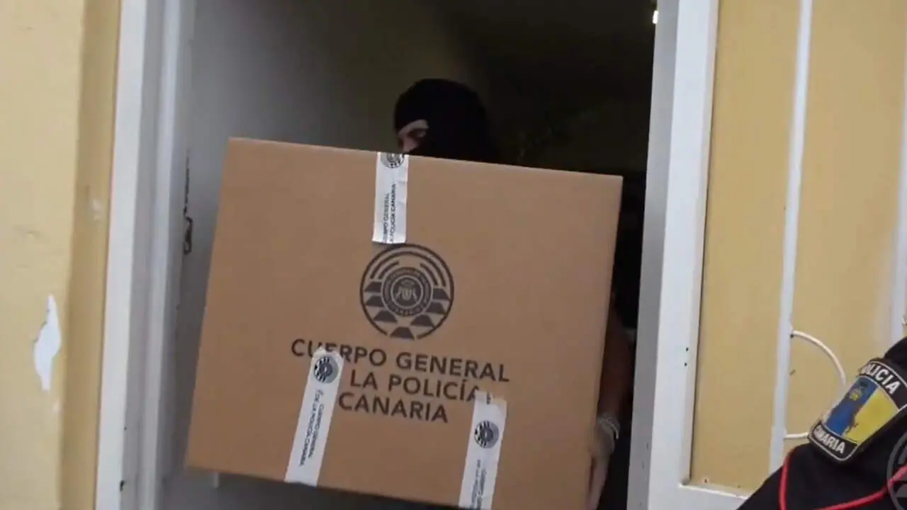 Agentes de la Policía Canaria, durante uno de los registros practicados durante la operación Íncubo. CGPC