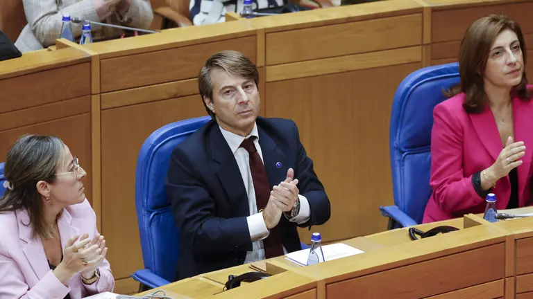 Miguel Corgo durante el pleno del Parlamento este miércoles. LAVANDEIRA JR